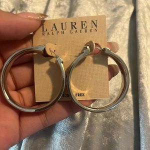 Brown and silver Ralph Lauren earrings.